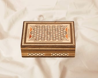 Small Cigar Box, Sweet Box, Jewelry Box, velvet lined, small Box, Mosaic box, Handmade box, wooden box, mother of pearl inlay, gift, X-mas