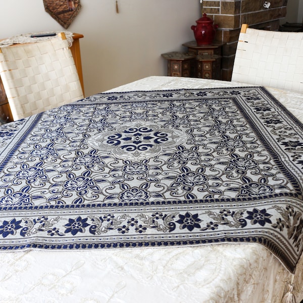 Luxe brokaat stof tafelkleed tafelkleed 39" x 39", stof, tafelkleed, verschillende maten en kleuren, Damascus huis, moeder cadeau.