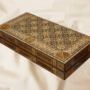 Luxurious Chess and Backgammon set, Include ( 20&quot; Chess and backgammon board, backgammon checkers, dices)shell inlaid
