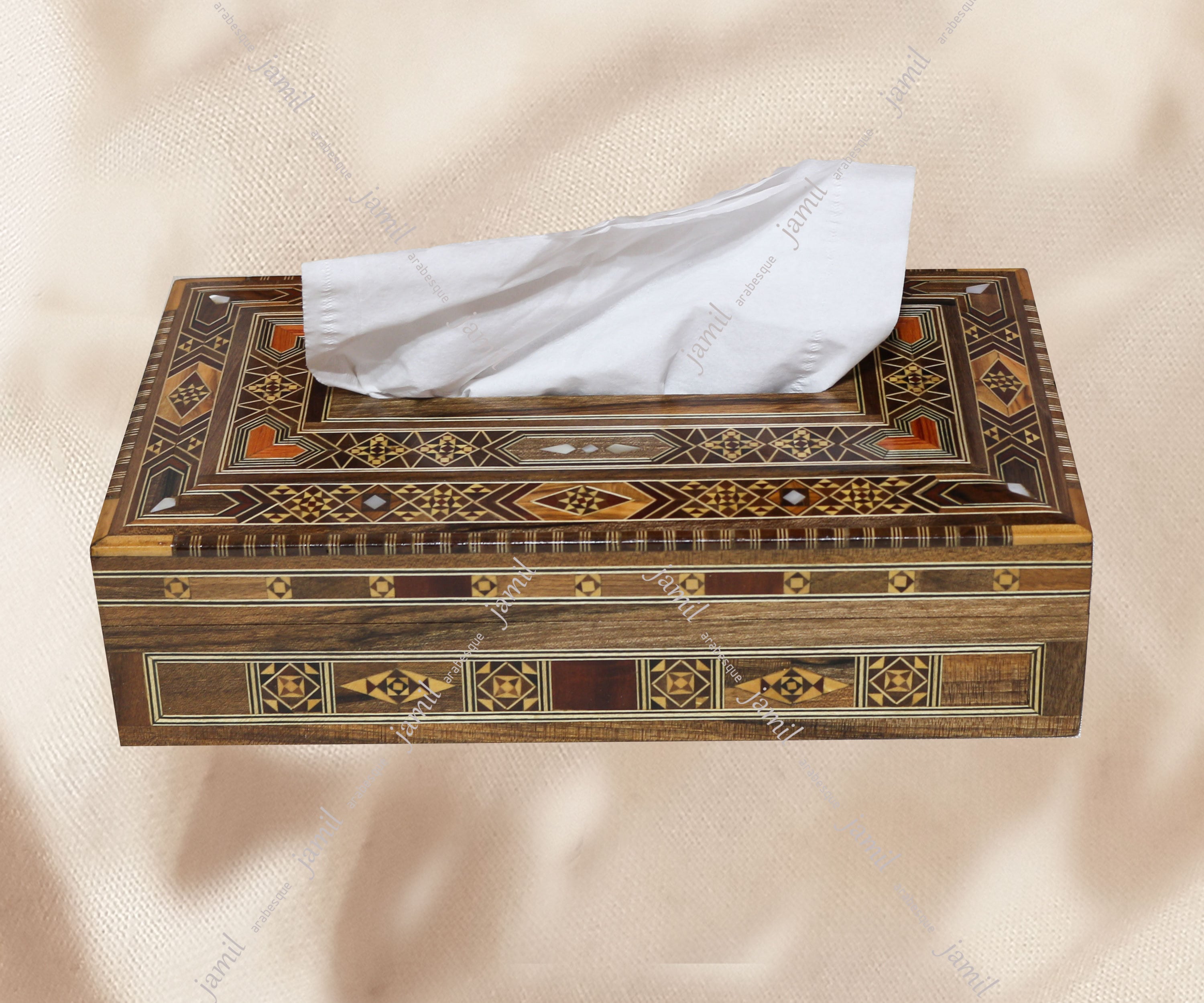 HQ Wooden Tissues Box Inlaid Top and Side Tissue Box Inlaid  