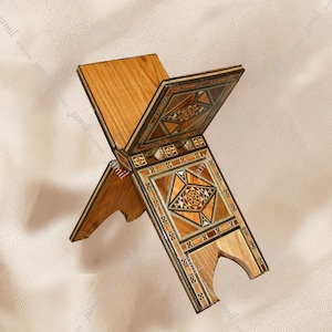 Desktop Mosaik Holz Buchständer, Bilderständer, Bücherregal, Rednerpult, Rahle, Kochbuchständer, Buch, orientalisches Mosaik