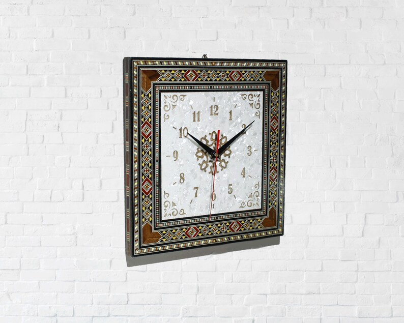 Clock Wall Clock Watch Engraved Wooden Clock Handmade Etsy