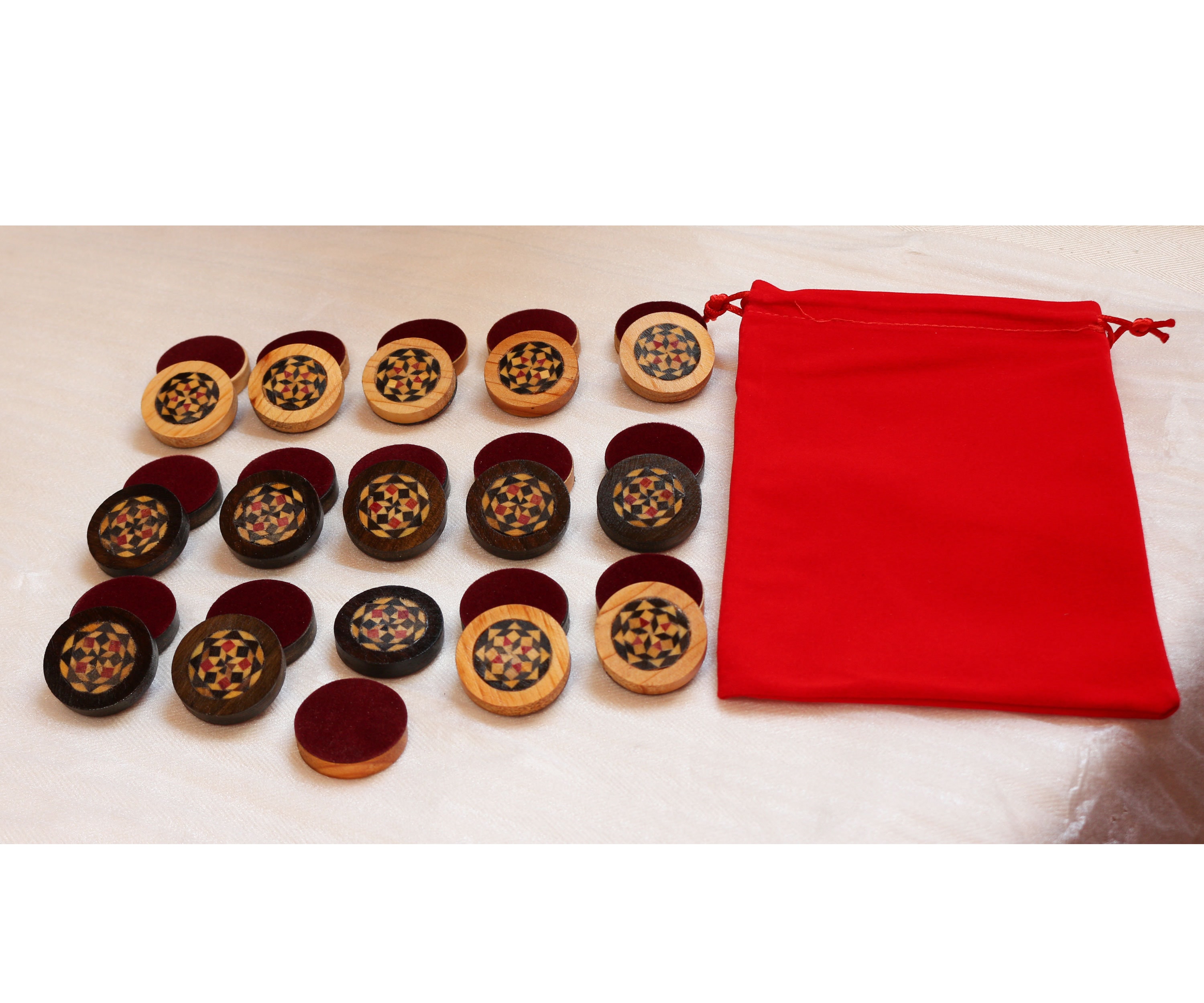 30 Piece Set, 35, 25, 20 or 15 mm Checkers / Board Games pieces, Backgammon Pieces, checkers game, wood Checkers, Dice Game Pieces, wooden