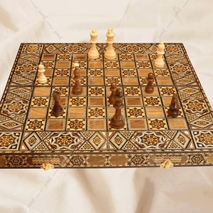 Luxurious, Chess and Backgammon set, Included ( 20&quot; Chess and backgammon board, wooden chess pieces, backgammon checkers, dices) gift