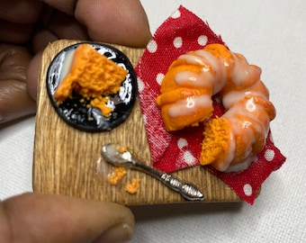 Miniature Clay Orange Lemon or Marble Bunt Cake (magnets)