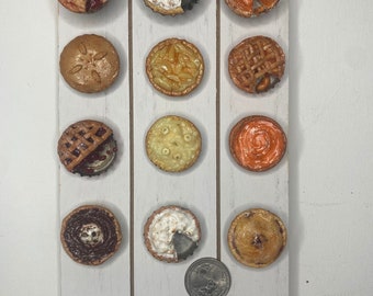 Mini Pies, Pies, Pies!!! Standing Miniature Pies display  (12) pieces ready to be shipped!