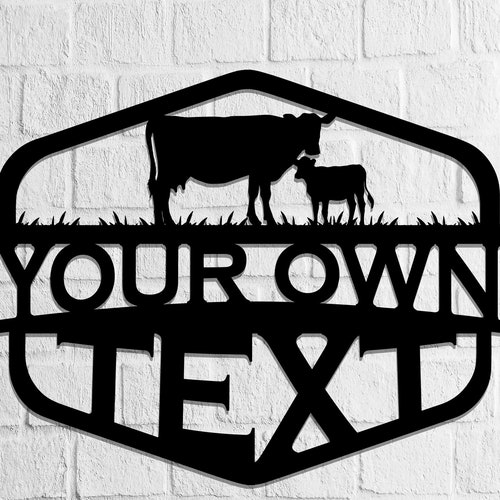 Ranch Entrance Gates Cattle Metal Sign Custom Cow/calf Etsy