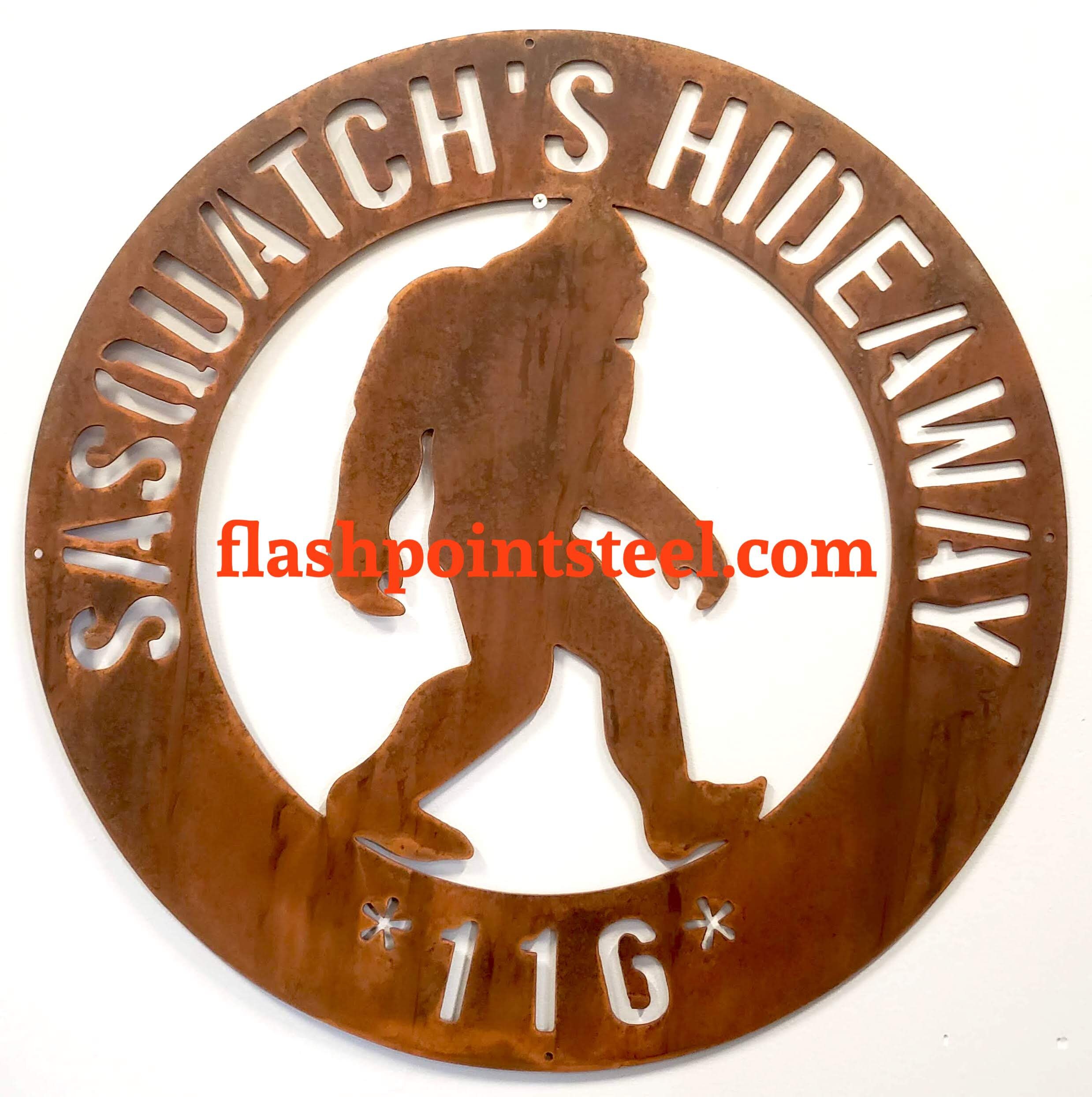 Sasquatch Sign Bigfoot Metal Sign Gate Sign Custom Etsy