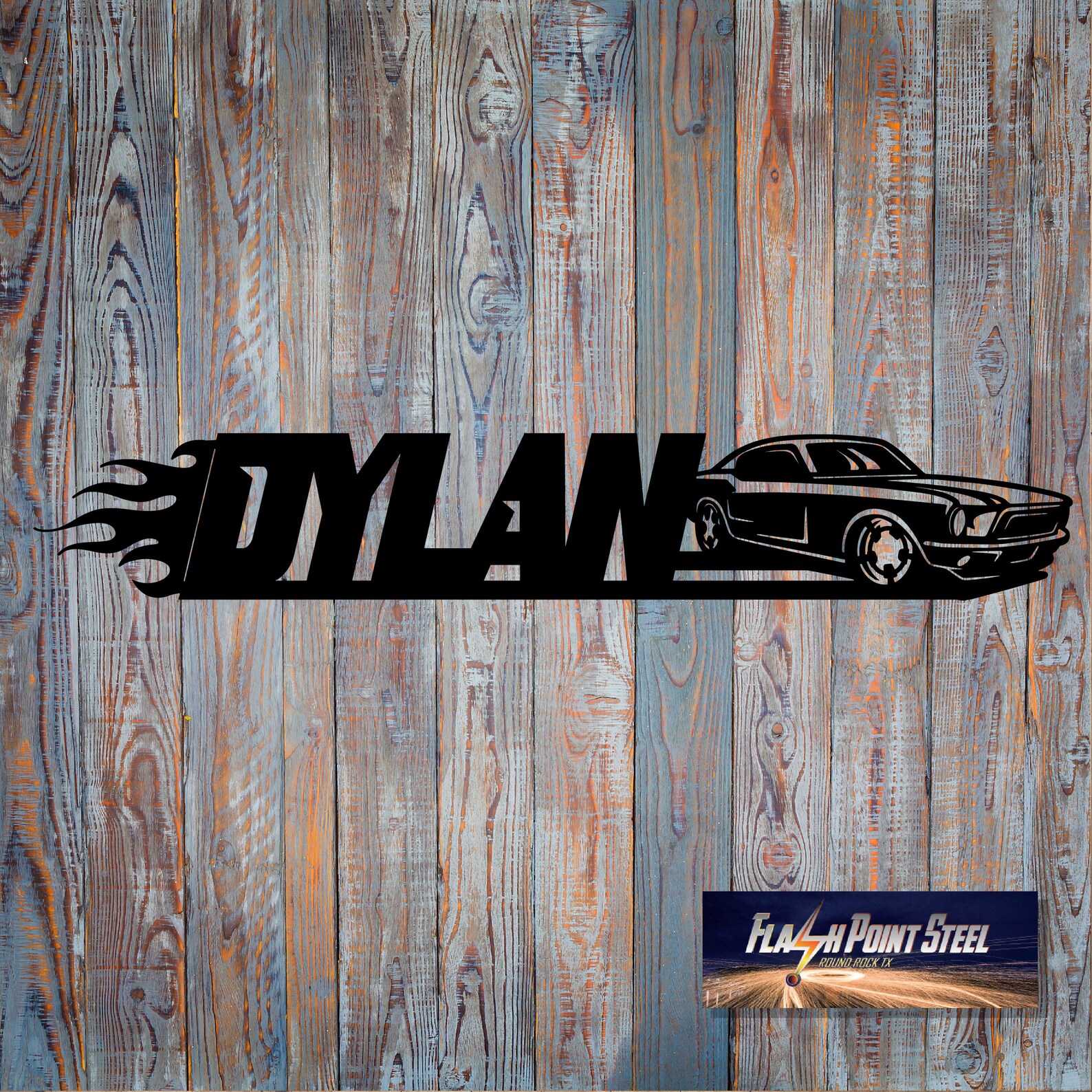 Mustang Sign Custom Name Mustang Flame Race Sign Etsy