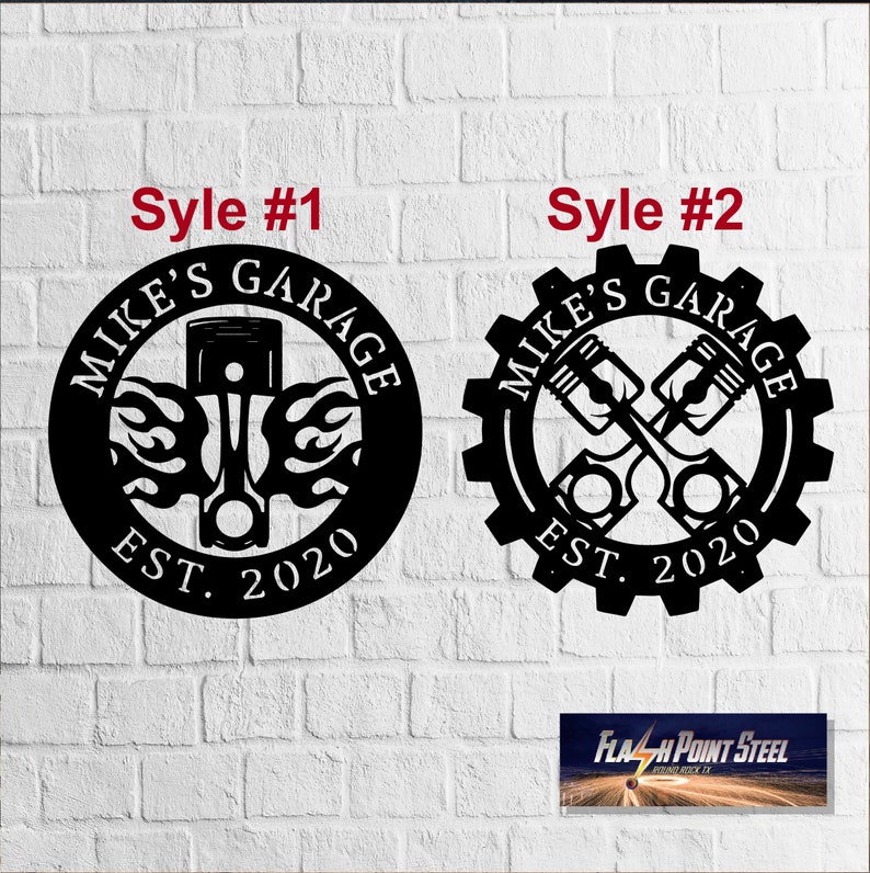 Piston Garage custom sign Entrance sign Man cave sign Etsy