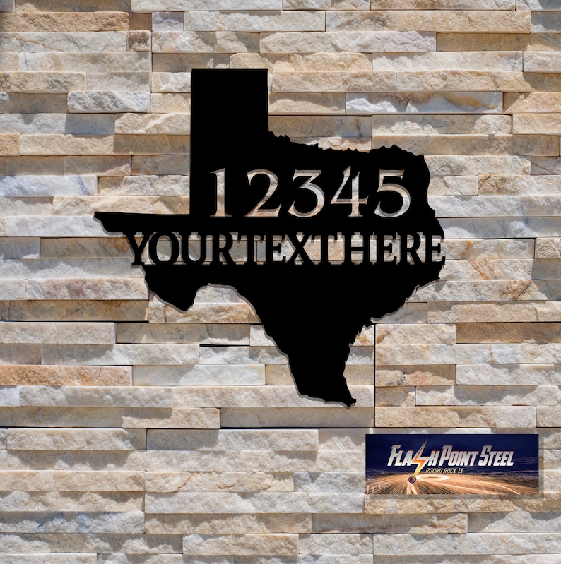 Number Address sign Personalized number house Texas state Etsy