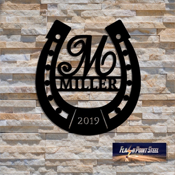 Horseshoe Custom Sign Steel Art Barn Sign Custom Metal Etsy