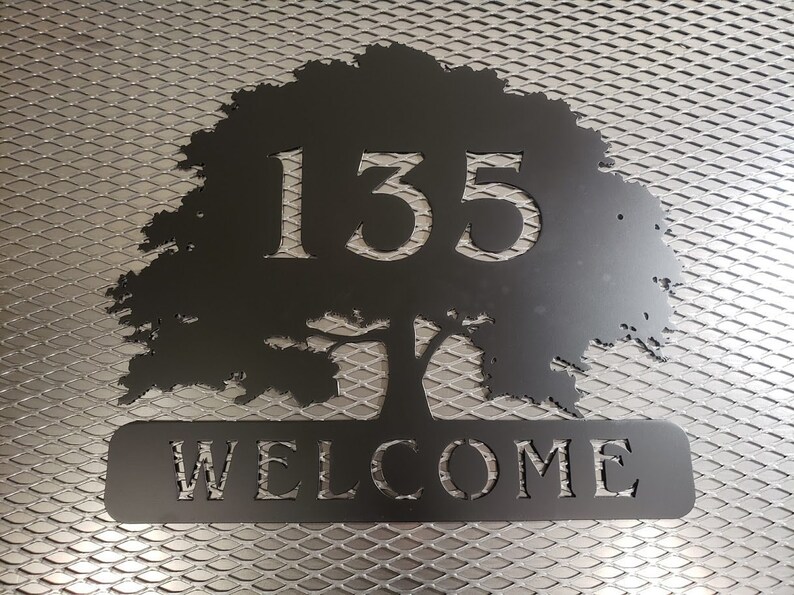 Tree Home Address Number Address Sign Custom Address Number Etsy