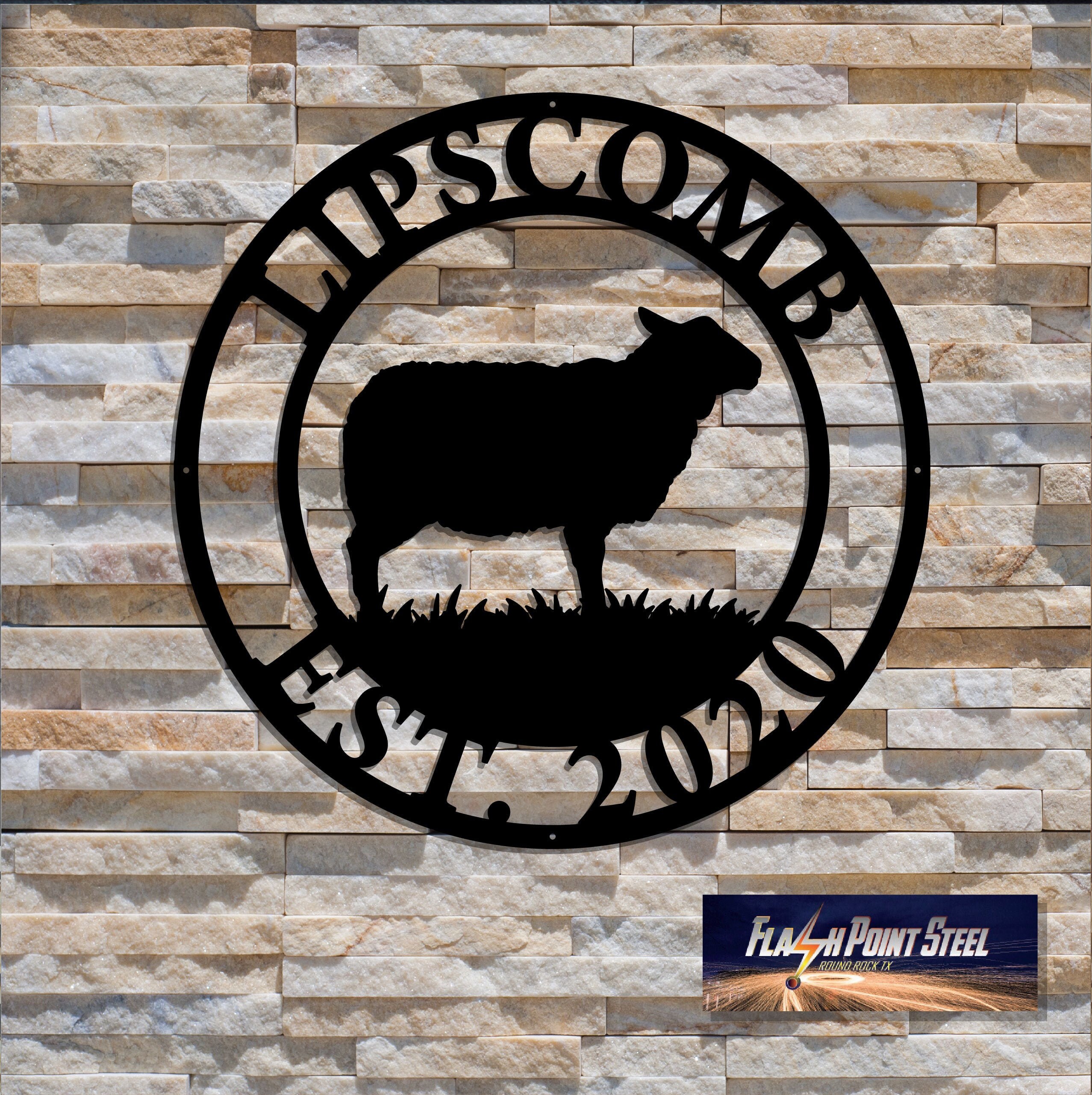 Market Show Lamb Farm Farmhouse Metal Sign Wall Art Print Personalized Sheep Family Name Sign