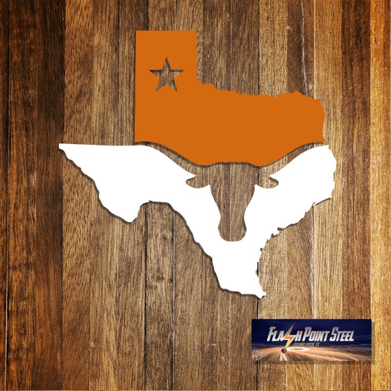 Longhorn State Sign Two Pieces Lone Star Home Decor Man Etsy