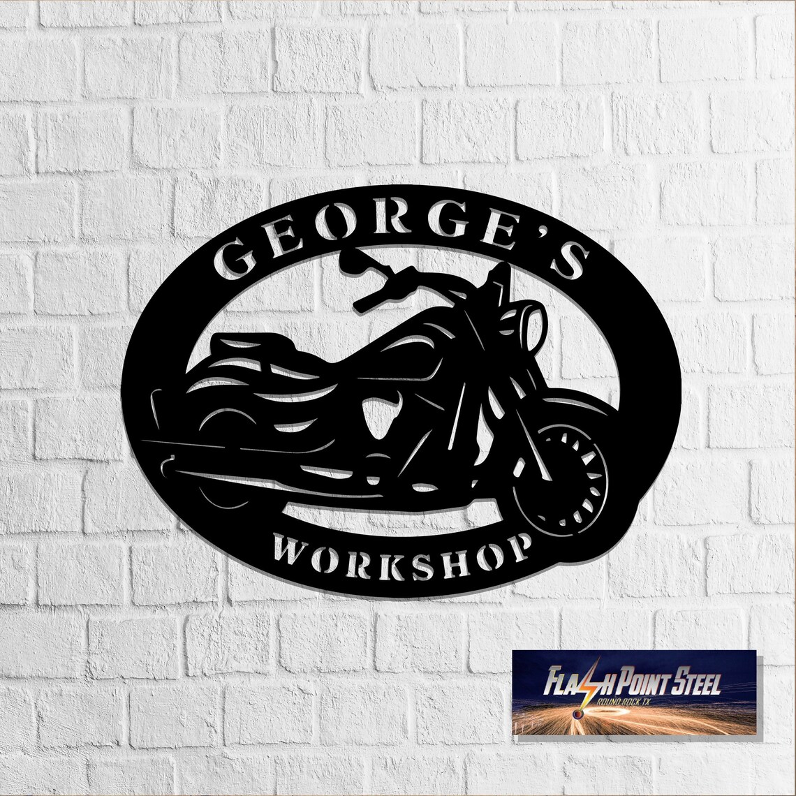 Motorcycle sign personalized Steel Art Metal sign Motor Etsy
