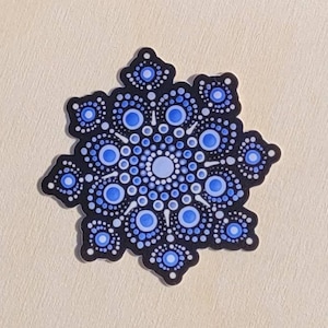 Mandala dot sticker - blues