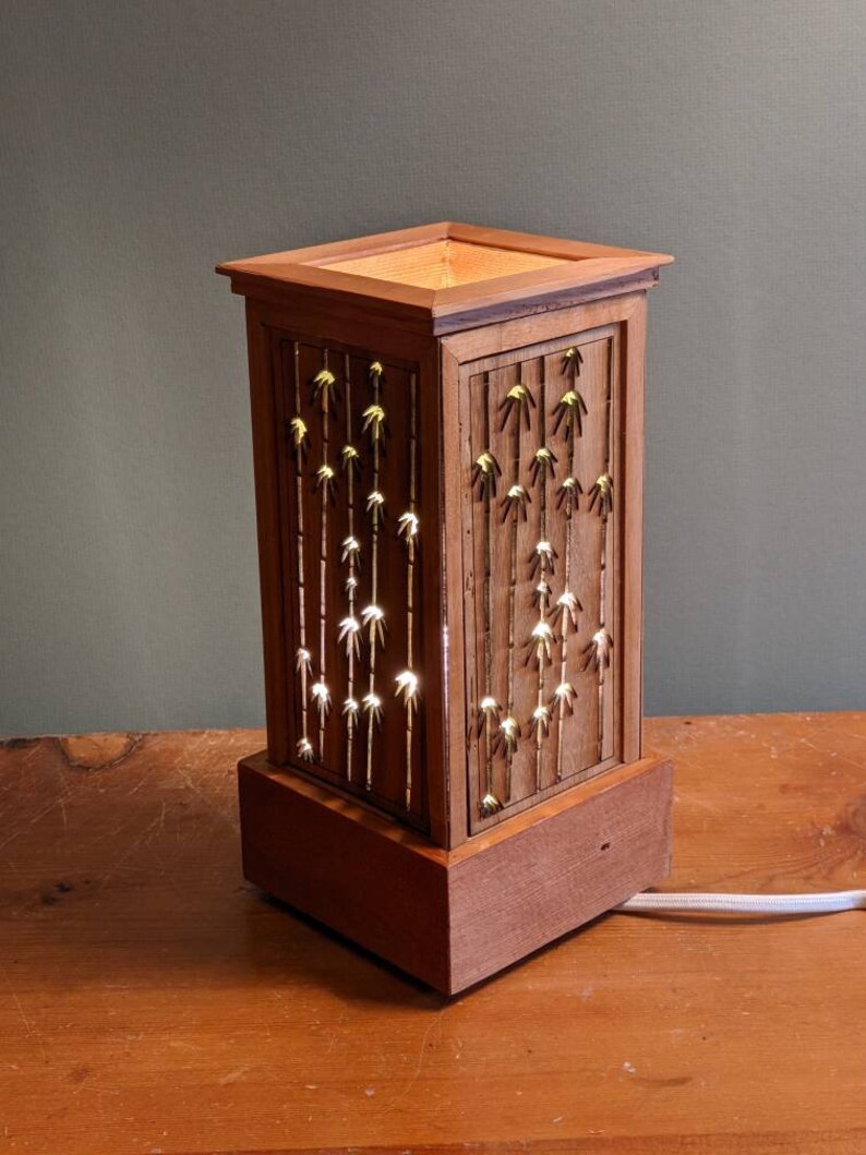 Lámpara de estilo japonés con diseño de bambú Etsy España