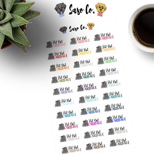 Multicolored Hand Drawn Put Out Garbage Planner Stickers