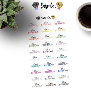 Multi-colored Clean Bathroom planner stickers