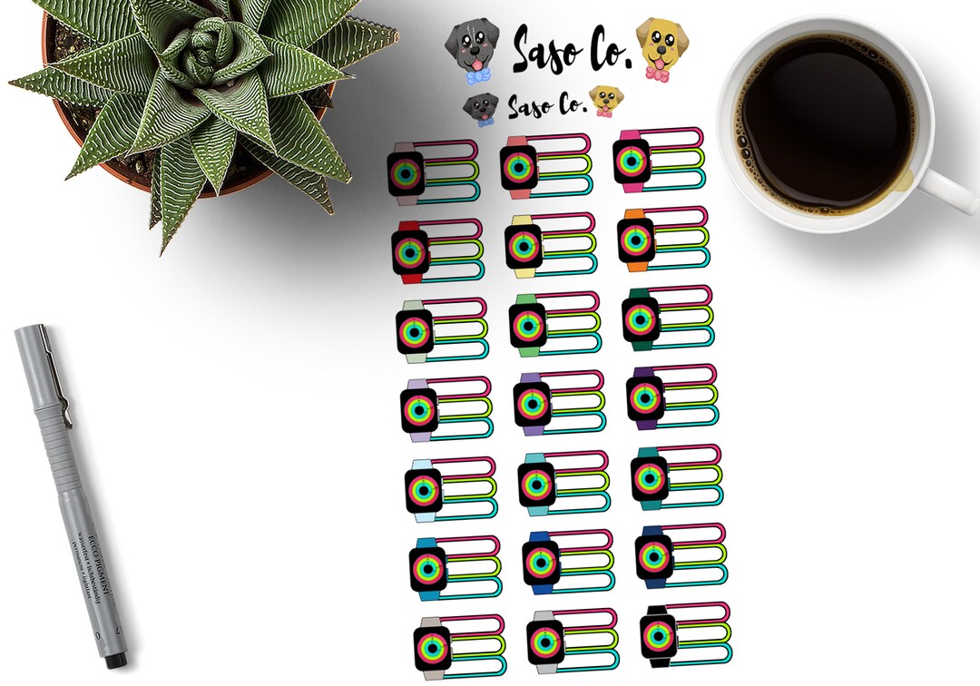 Multicolored Apple Activity Tracker Planner Stickers Etsy