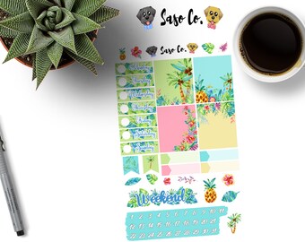 Tropical Lagoon Hobonichi Cousin Weekly View Planner Kit