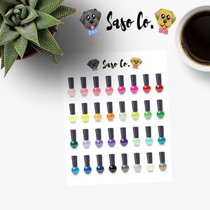 Multi-colored Nail Polish Planner Stickers