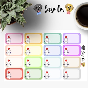 Moogle (Final Fantasy) Veelkleurige Half Boxes Planner Stickers