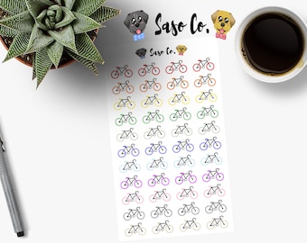 Multi-colored Bicycle / Cycling Planner Stickers