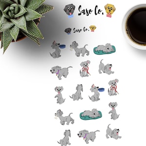 A Dog&#39;s Life Hand-Drawn Decorative Planner Stickers