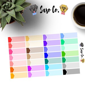 Multi-colored Blank Quarter Box Appointment Stickers