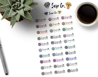 Multi-colored Hand Drawn Dungeons and Dragons Planner Stickers