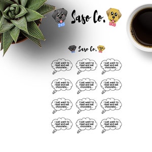 Adesivi Di pensiero Bubble Planner ( Voglio solo leggere e mangiare cioccolato... )