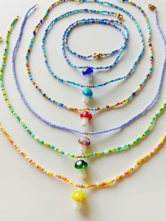 Mushroom bead necklace deals