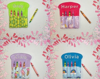 Personalized Crayon Holder Gift with Crayons