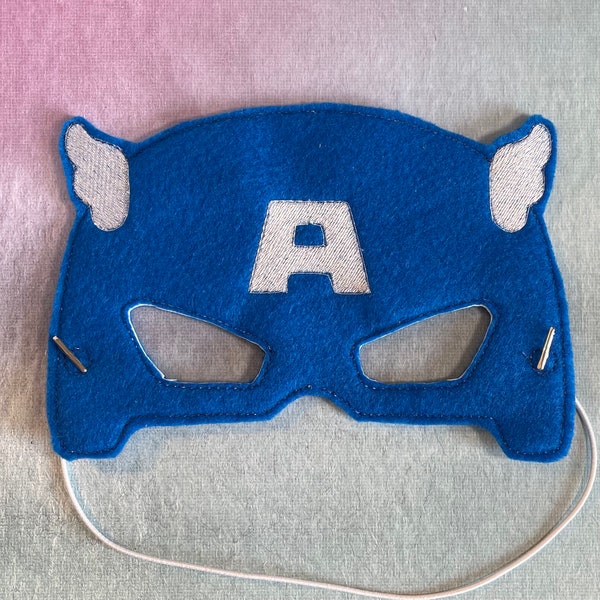 Captain Hero Costume - Felt Mask, Super Hero Costume, Party Favor, Halloween Costume