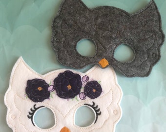 Owl Costume - Felt Mask, Owl Mask, Party Favor, Birthday Gift, Halloween Costume