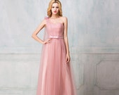 Selena Huan handmade Sweetheart one-shoulder floor-length tulle long bridesmaid dress Zip Corset - New Sample, 40 OFF