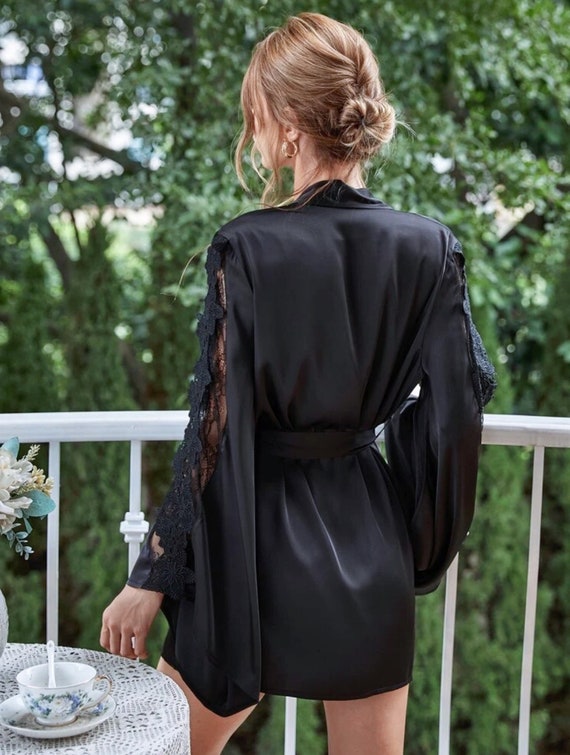 Split Hem Jersey Dress 816, Black