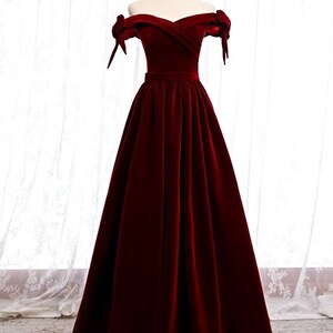 Handmade Off-the-shoulder Ball Gown Velvet Dress With Bows - Etsy
