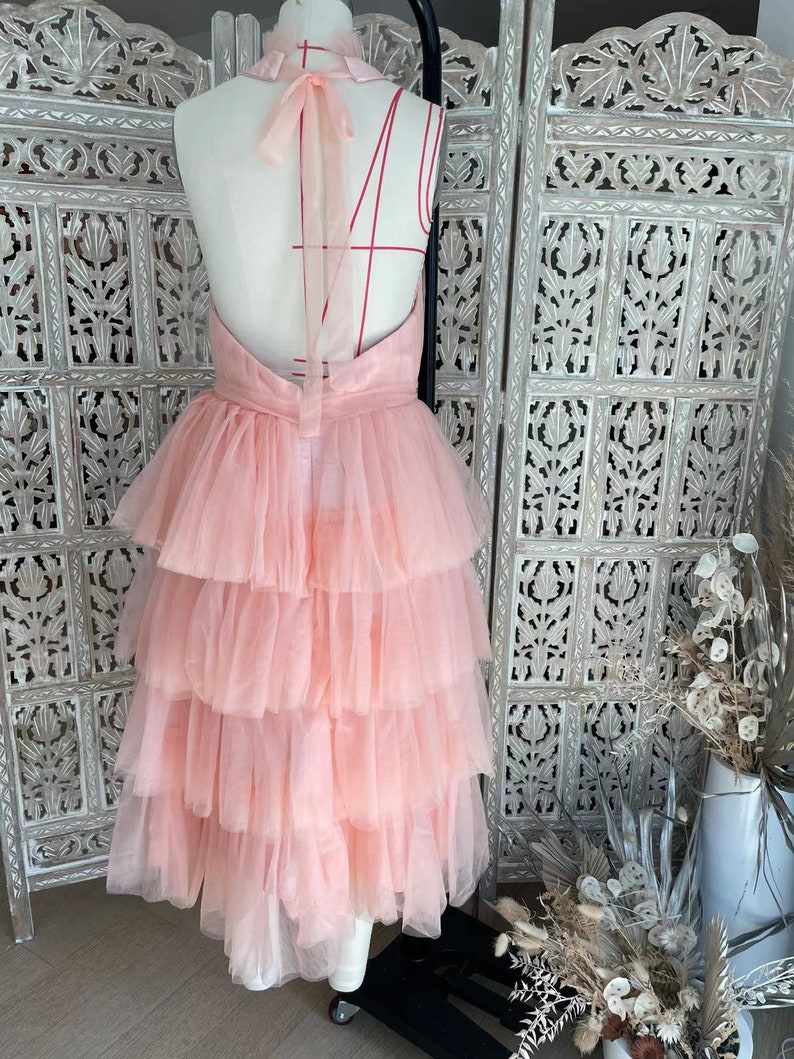 Ruffle Layered Tulle Hem Haltered A-line Tutu Prom Dress - Etsy