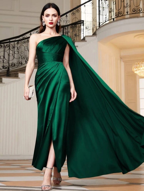 Long Silky Satin Prom Dress Tight 