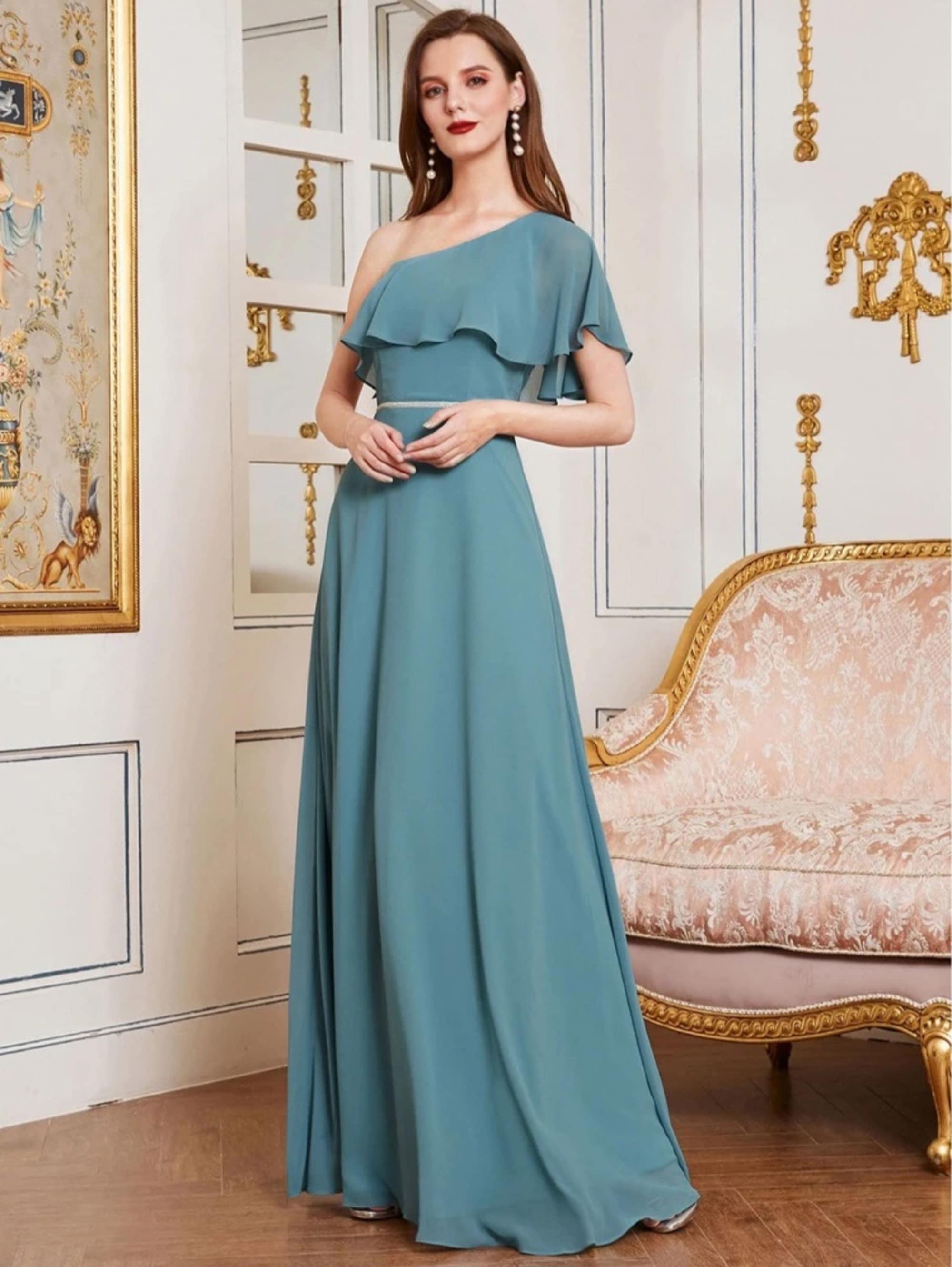 Abito monospalla hotsell chiffon