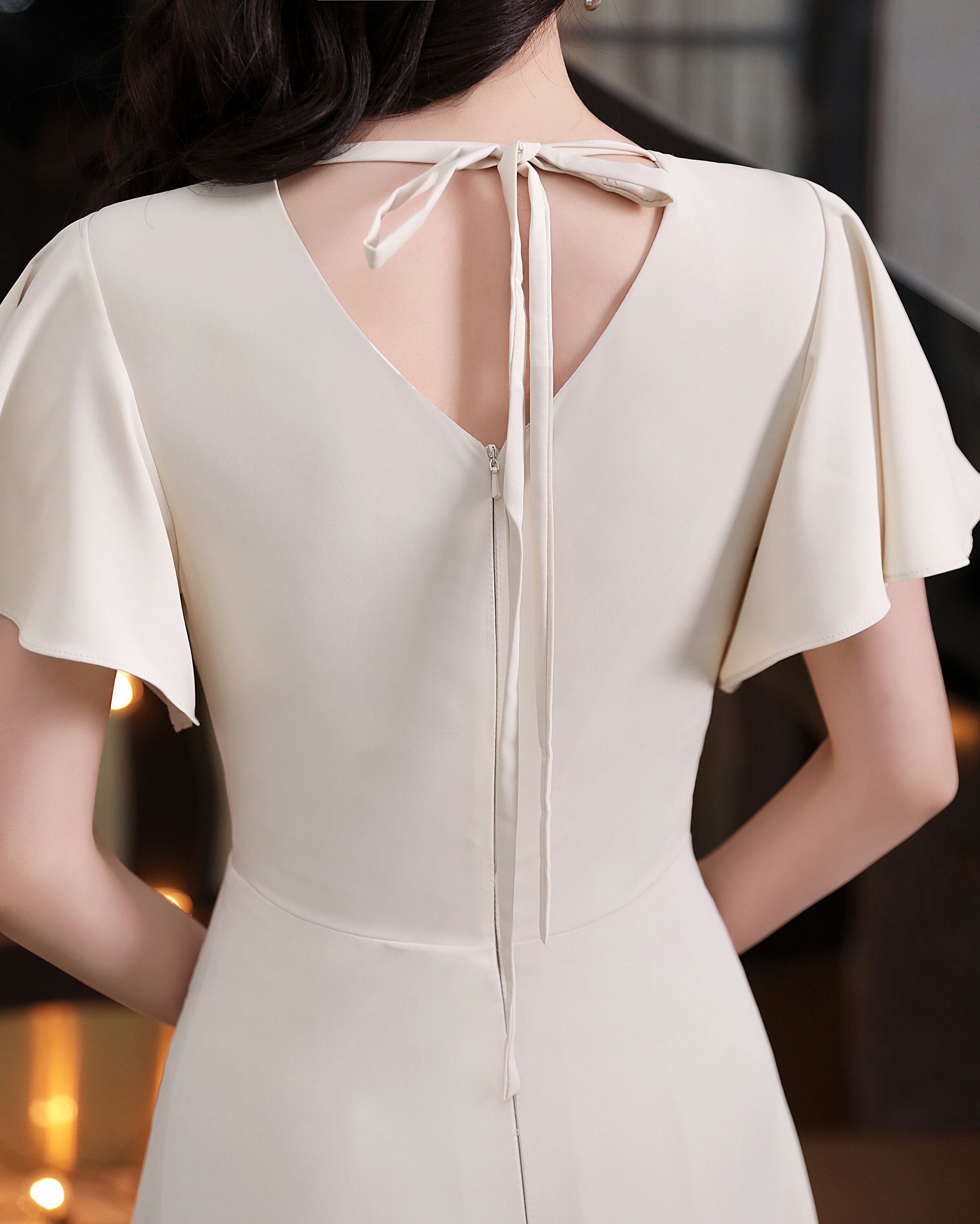 small ruffle sleeves