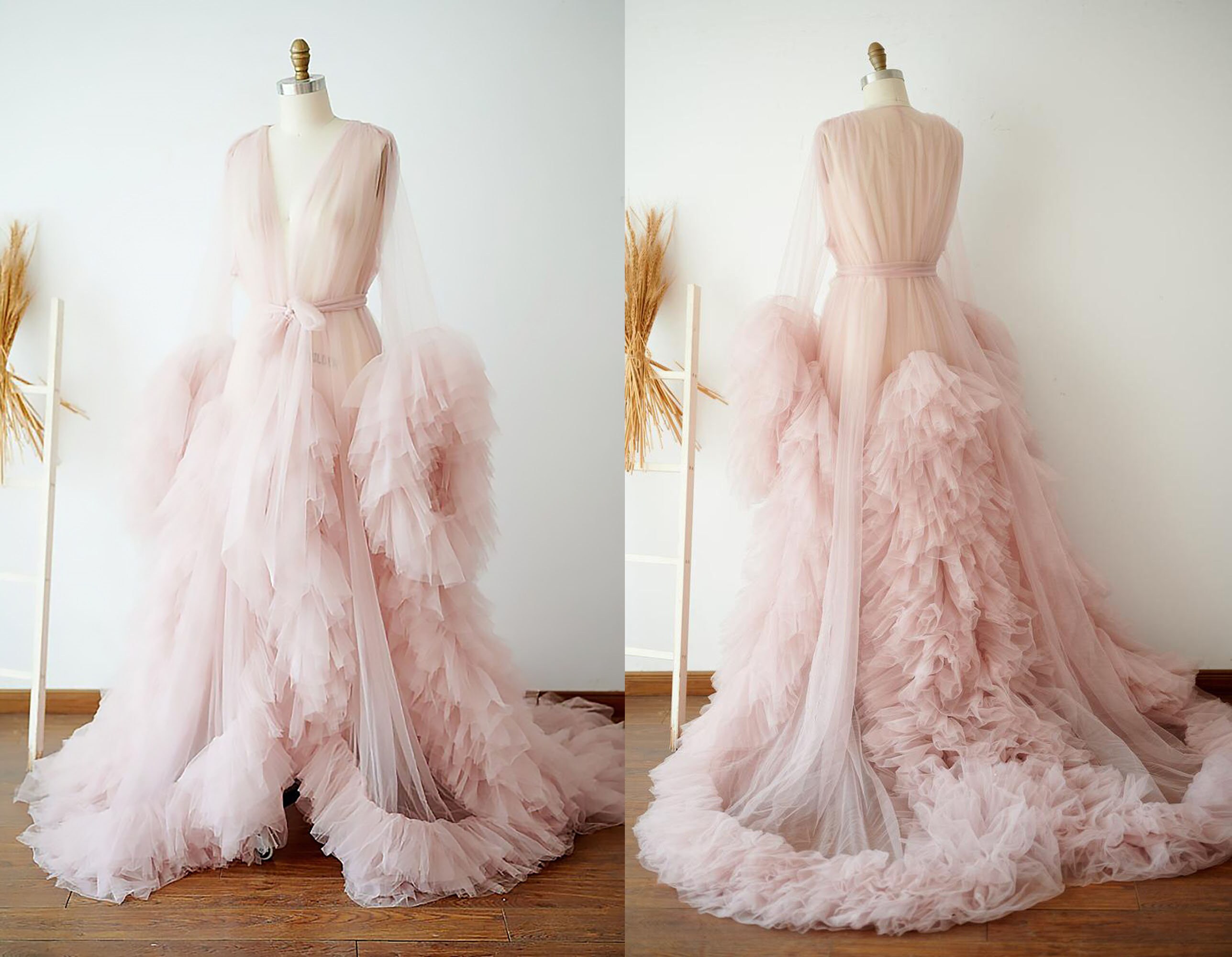 pink tulle robe