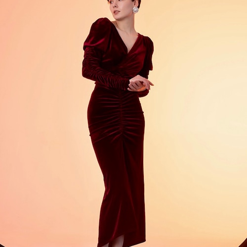velvet dress christmas party Prom - Mini Dress - Rust Dress - Terracotta Velvet Dress - Velvet Dress etc Product Description Velvet Cocktail & Party Dresses
