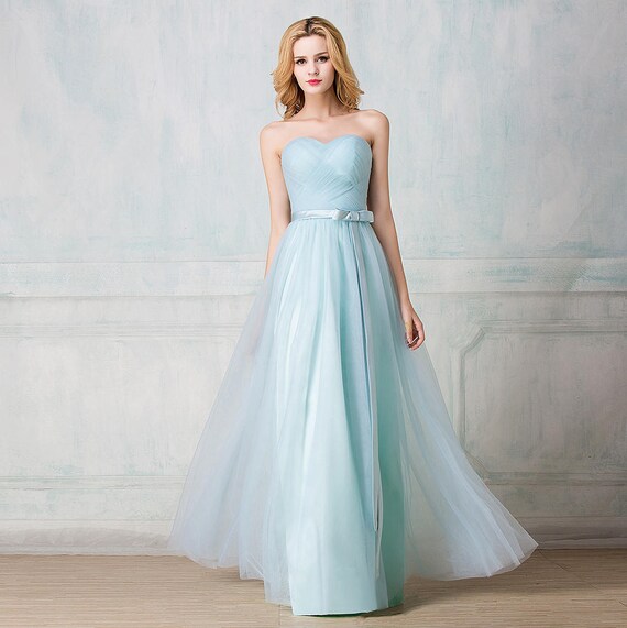 Sweetheart Strapless Ruched Tulle Long Bridesmaid Dress Floor