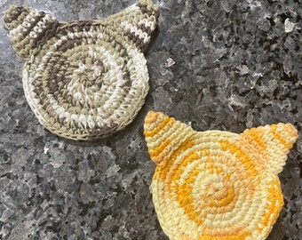 Kattformade underlägg – Handgjorda roliga drinkunderlägg (set om 2, 4, 6 eller 8)