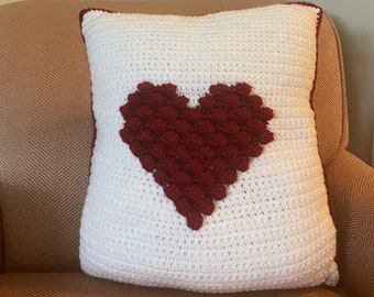 Almohada con forma de corazón de burbujas: bonita almohada decorativa hecha a mano
