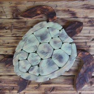 Turtle-Wood Turtle-Distressed Wood Turtle-Nautical Decor-Nautical Art-Distressed Wood-Rustic Wood Decor-Rustic Turtle  SKU# LSDTUR.